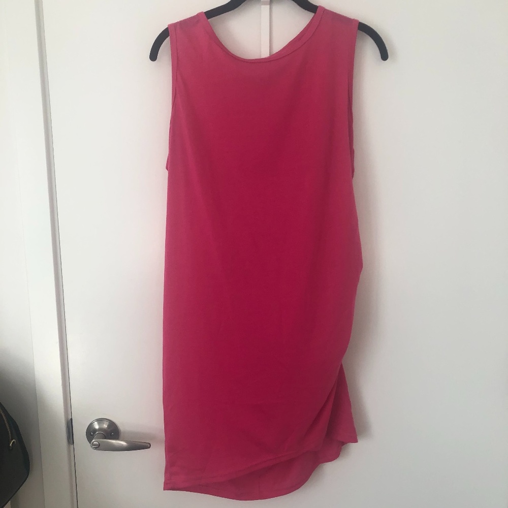 Pink Ruched Tank Dress - Picture 1 of 2